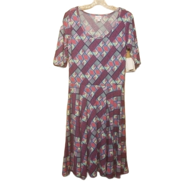 Lularoe | Women's Geometric Print Nicole Style Dress (Size Large) - Picture 1 of 10